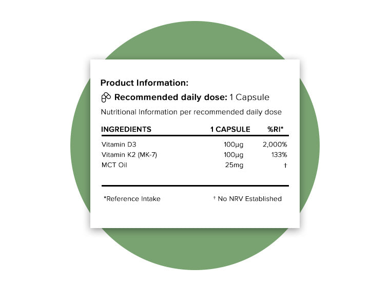 Vitamin D3 & K2 MK7 with MCT Oil Hey Nutrition